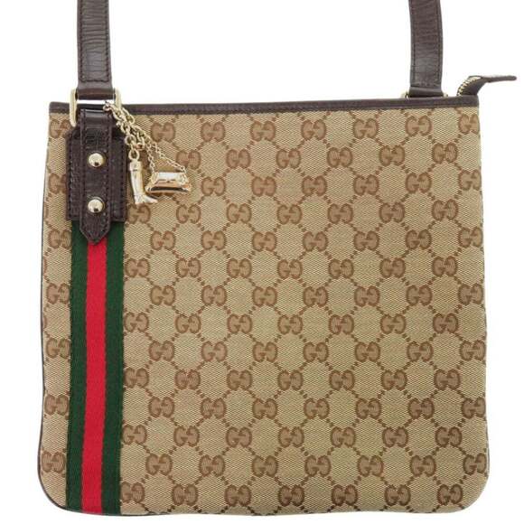 GUCCI Cream Canvas Shoulder Bag